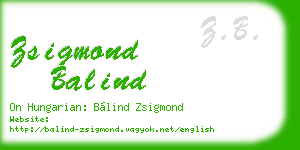 zsigmond balind business card