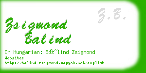 zsigmond balind business card